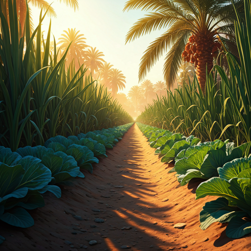 A lush organic farm in an Egyptian oasis